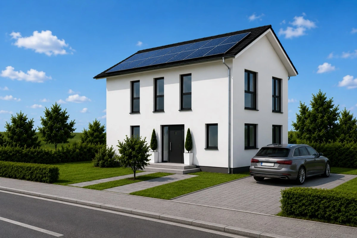 Visualisierung eines Einfamilienhauses im Wohnquartier Erpolzheim