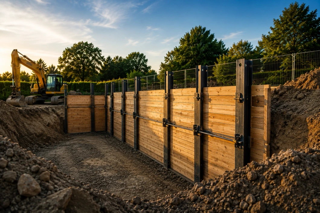 Gesicherte Baugrube für anspruchsvolle Tiefbauarbeiten