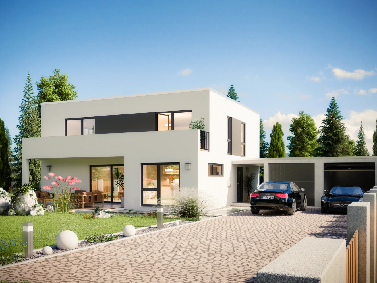 Modernes Wohnhaus von ZuhauseBauen als Beispiel für schlüsselfertigen Hausbau in der Pfalz
