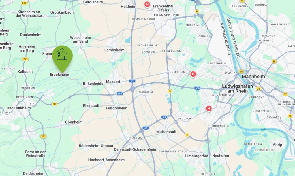 Lage und Umgebung des Wohnquartiers in Erpolzheim